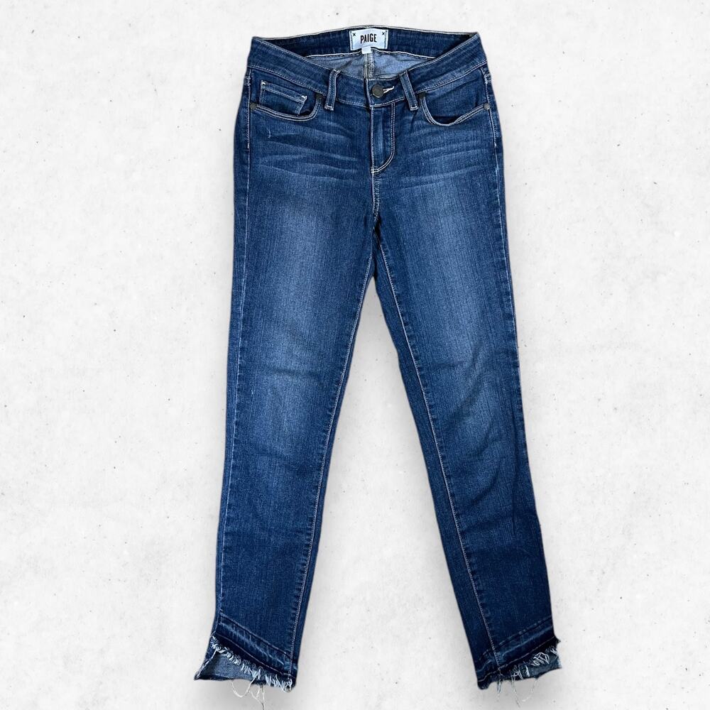 Paige Jeans Verdugo Crop Women's‎ Size 25 Stretch Blue Denim Raw Hem Casual